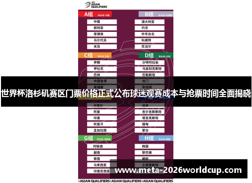 世界杯洛杉矶赛区门票价格正式公布球迷观赛成本与抢票时间全面揭晓